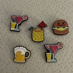 Jibbitz Beer & Burgers Croc Charms Set of 5 NWT